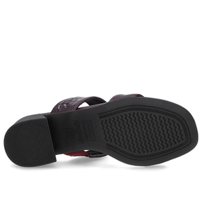 Sabot violet à talons blocs et brides