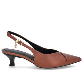 Slingback Cover Kitten Heel Cuir semi-ouvert
