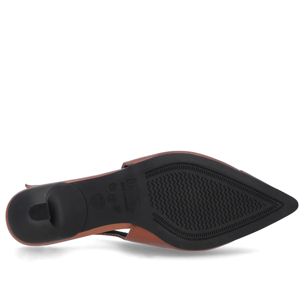 Slingback Cover Kitten Heel Cuir semi-ouvert