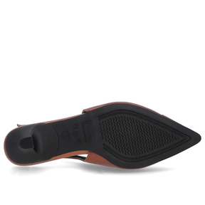 Slingback Cover Kitten Heel Cuir semi-ouvert