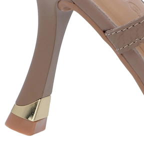 Escarpins marron à brides latérales et cuir texturé